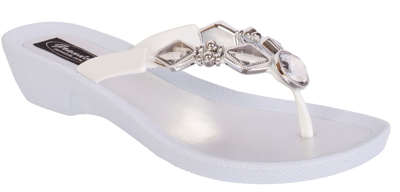 Crystalz Thong - White - The Shoe Collective