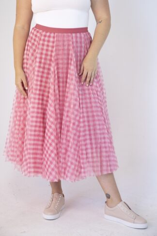Tulle Skirt - Pink Gingham