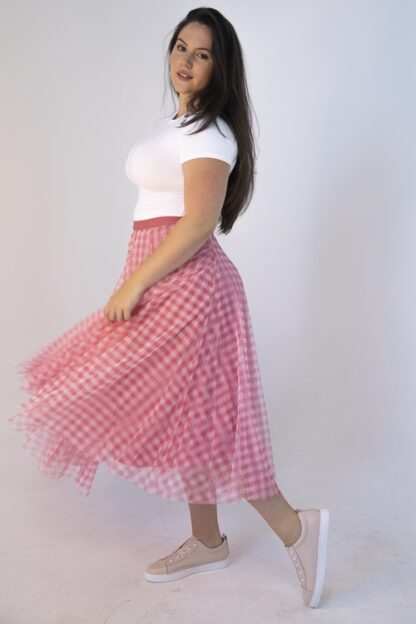 Tulle Skirt - Pink Gingham - Image 2