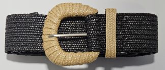 Braided Buckle Stretch Belt - Black