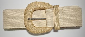 Braided Buckle Stretch Belt - Natural