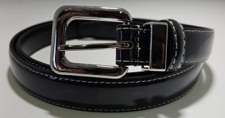 Patent Leather Belt - Brown