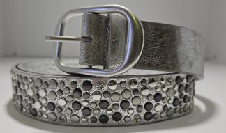 Flat Stud Belt - Silver