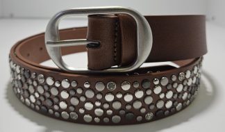 Flat Stud Belt - Tan