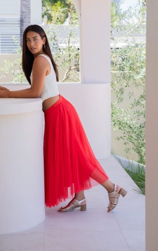 Tulle Skirt - Red